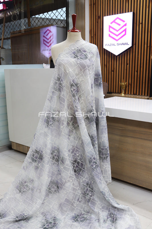 Chikankari work silk